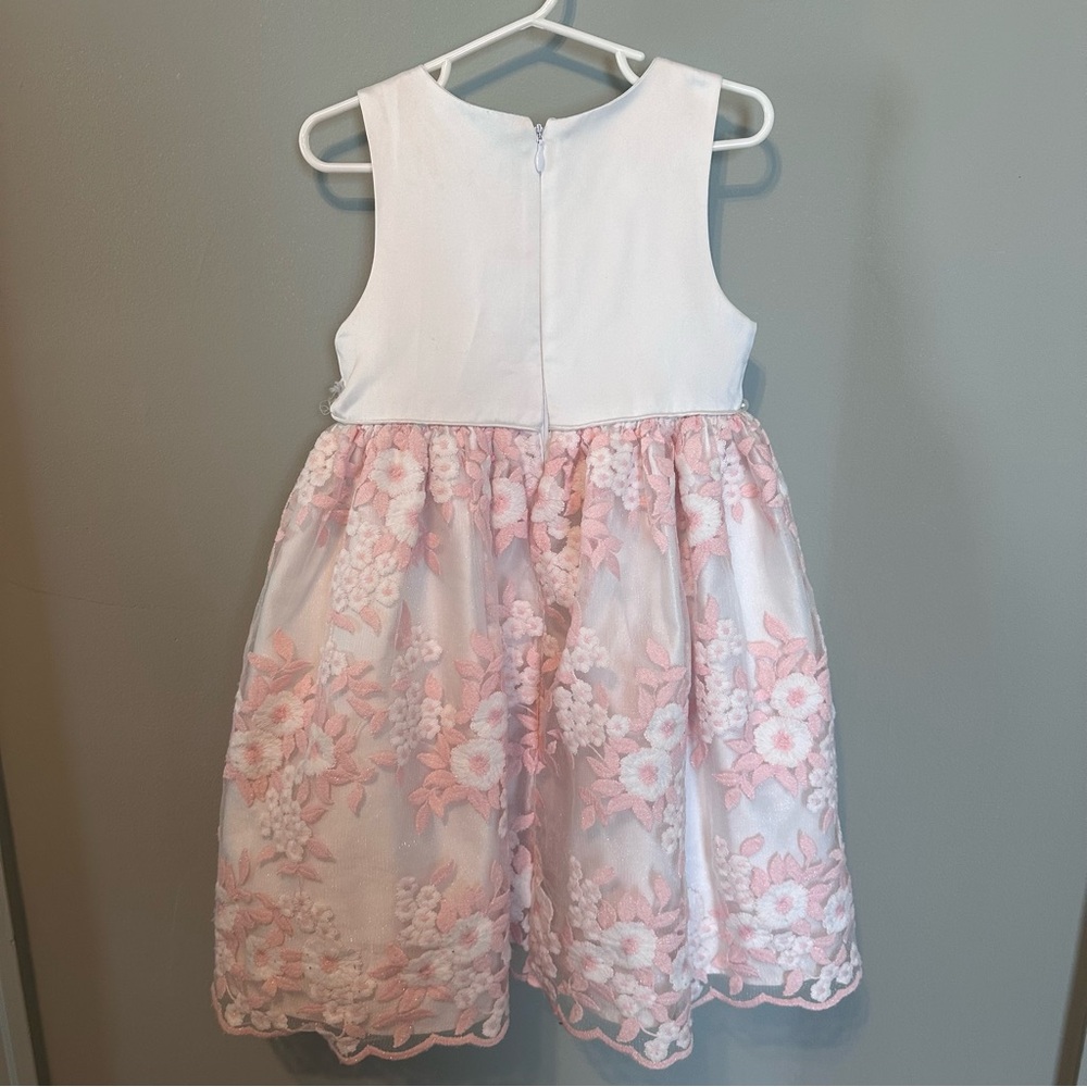 American Princess White and Pink Sleeveless Sundress for Weddings